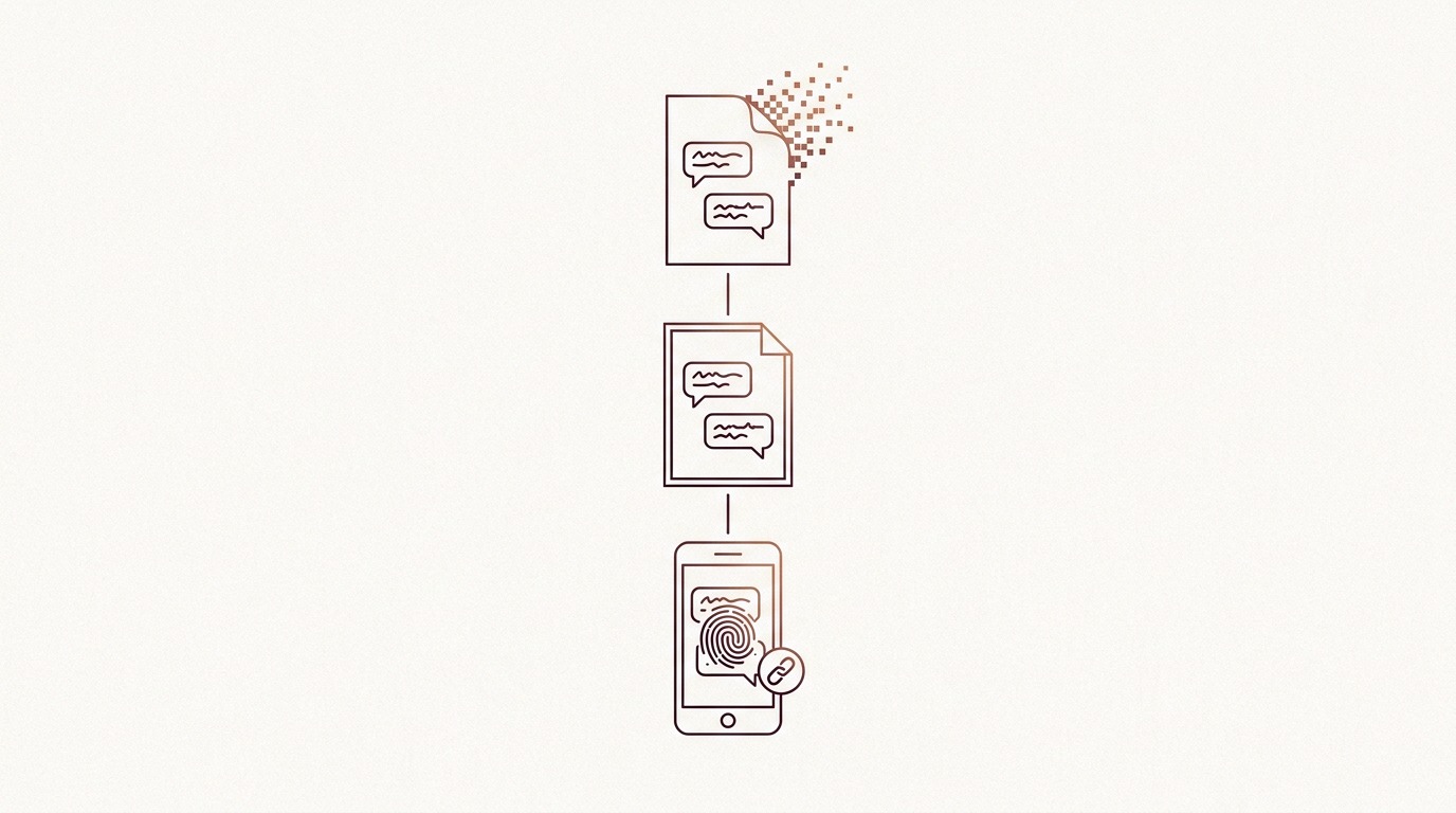 A hierarquia da prova de conversa: do print frágil à extração forense com hash