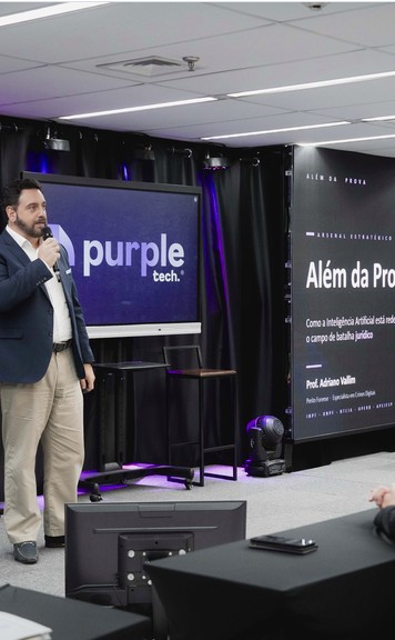 Palestra Além da Prova no evento da Purple Tech